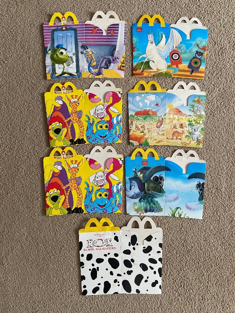 7 x Happy Meal verpakkingen vintage verpakking, Ophalen of Verzenden, Gebruikt, Verpakking