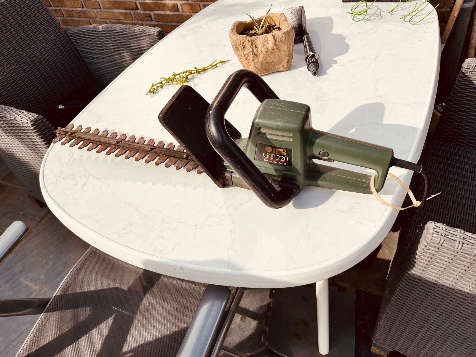 Electrische snoeischaar black & decker gt220, Ophalen, Gebruikt