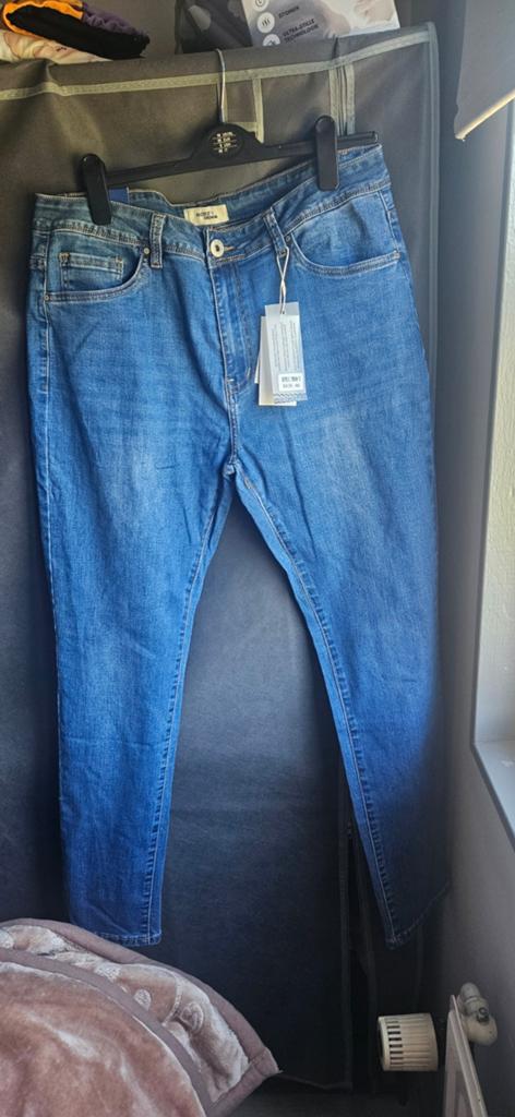 2 stuks denim highwaist - Maat 46, Blauw, Overige jeansmaten, Nieuw, Ophalen of Verzenden