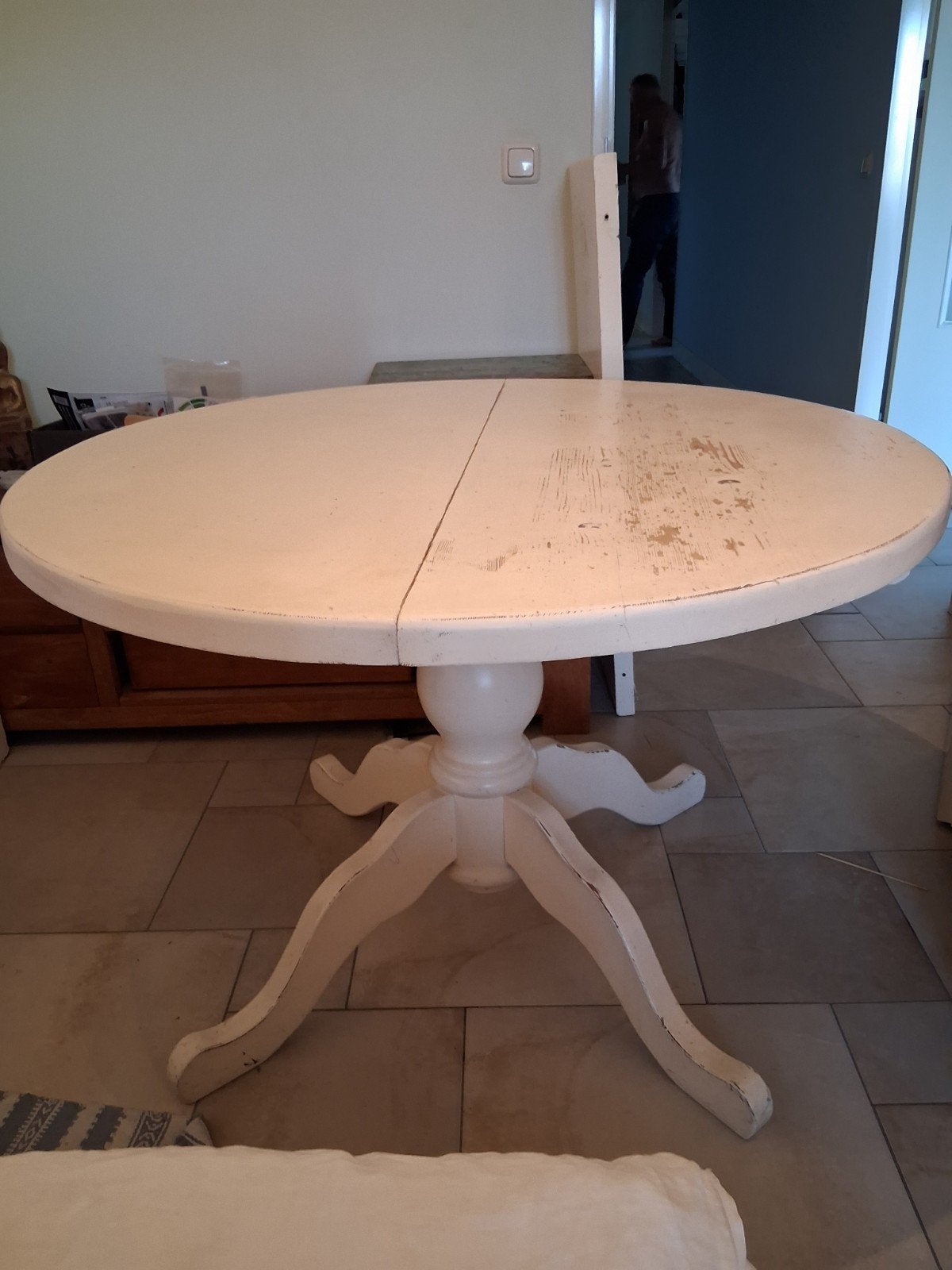 Eettafel rond en ovaal, Huis en Inrichting, Tafels | Eettafels, Ophalen, Gebruikt, Rond, 100 tot 150 cm