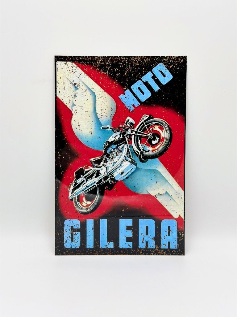 Gilera bord | 20x30cm | Moto Gilera reproductie, Verzenden, Nieuw, Reclamebord