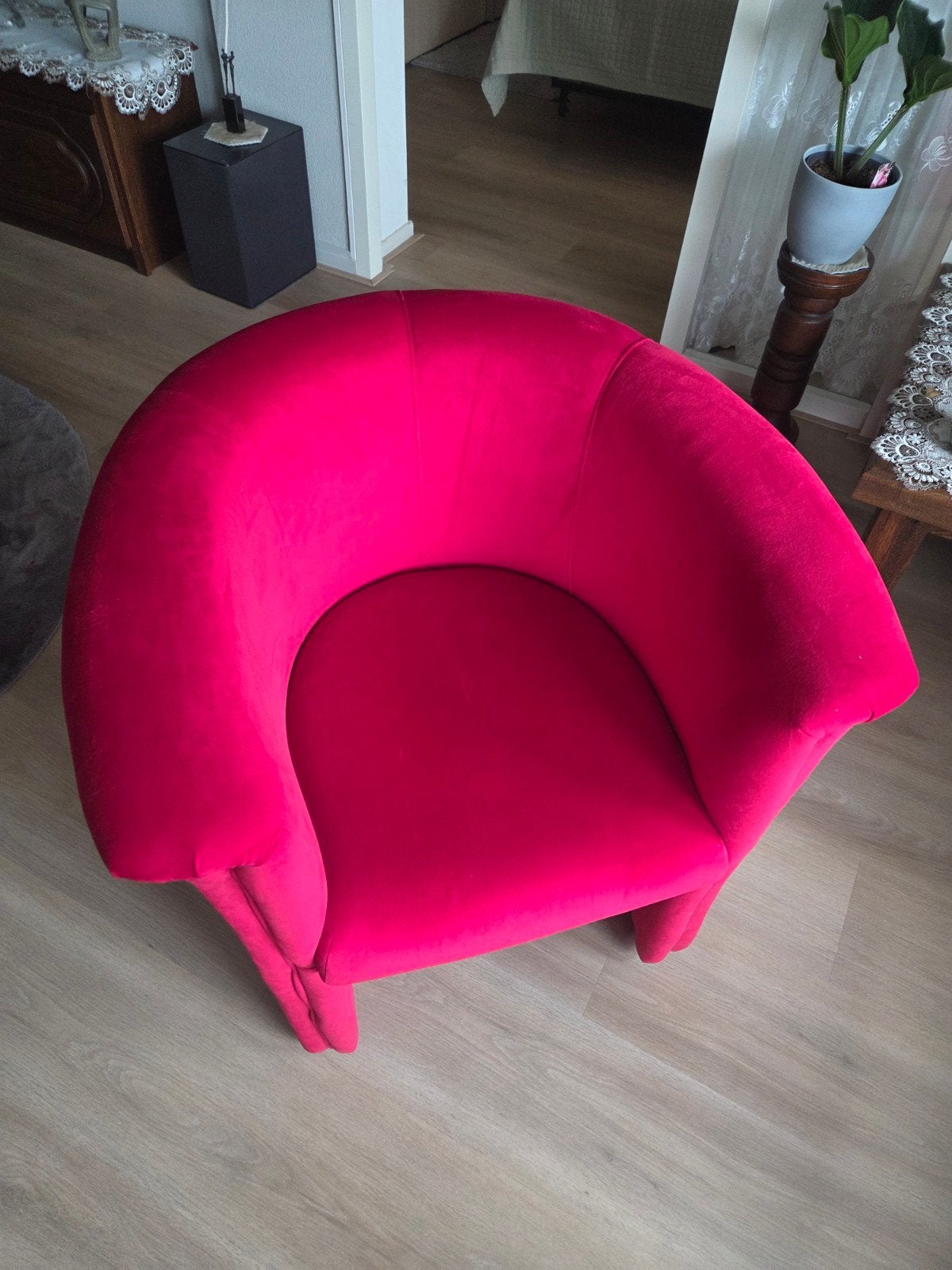Rode Fauteuil - Zo goed als nieuw, Huis en Inrichting, Fauteuils, Ophalen, 75 tot 100 cm, Zo goed als nieuw, 75 tot 100 cm