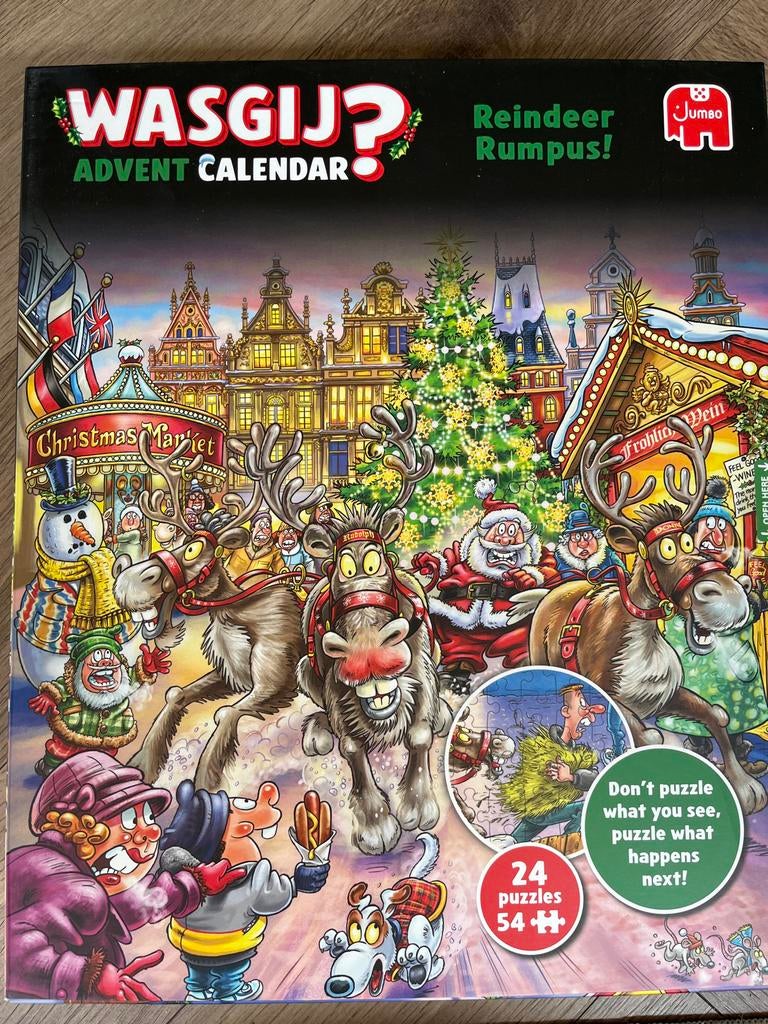Wasgij adventkalender, Ophalen of Verzenden, Minder dan 500 stukjes, Zo goed als nieuw, Legpuzzel