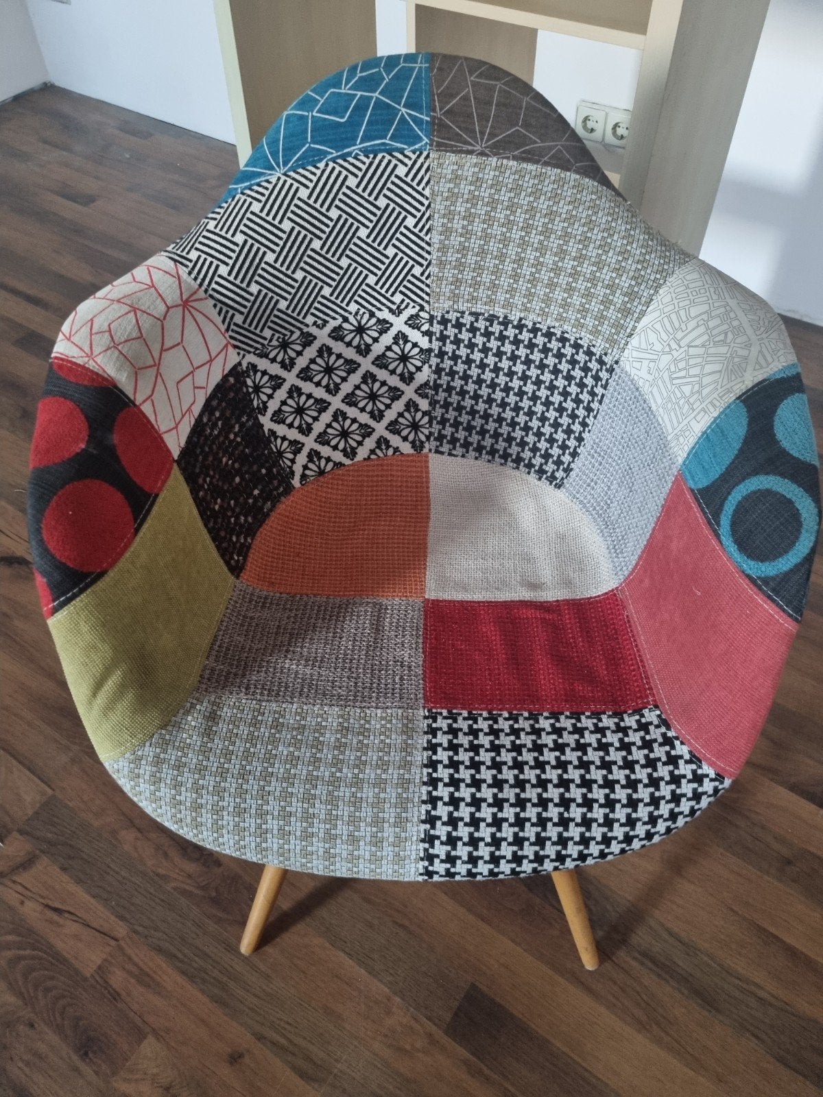 Patchwork Fauteuil - Unieke Design Stoel, Ophalen, Hout, Overige kleuren, Zo goed als nieuw