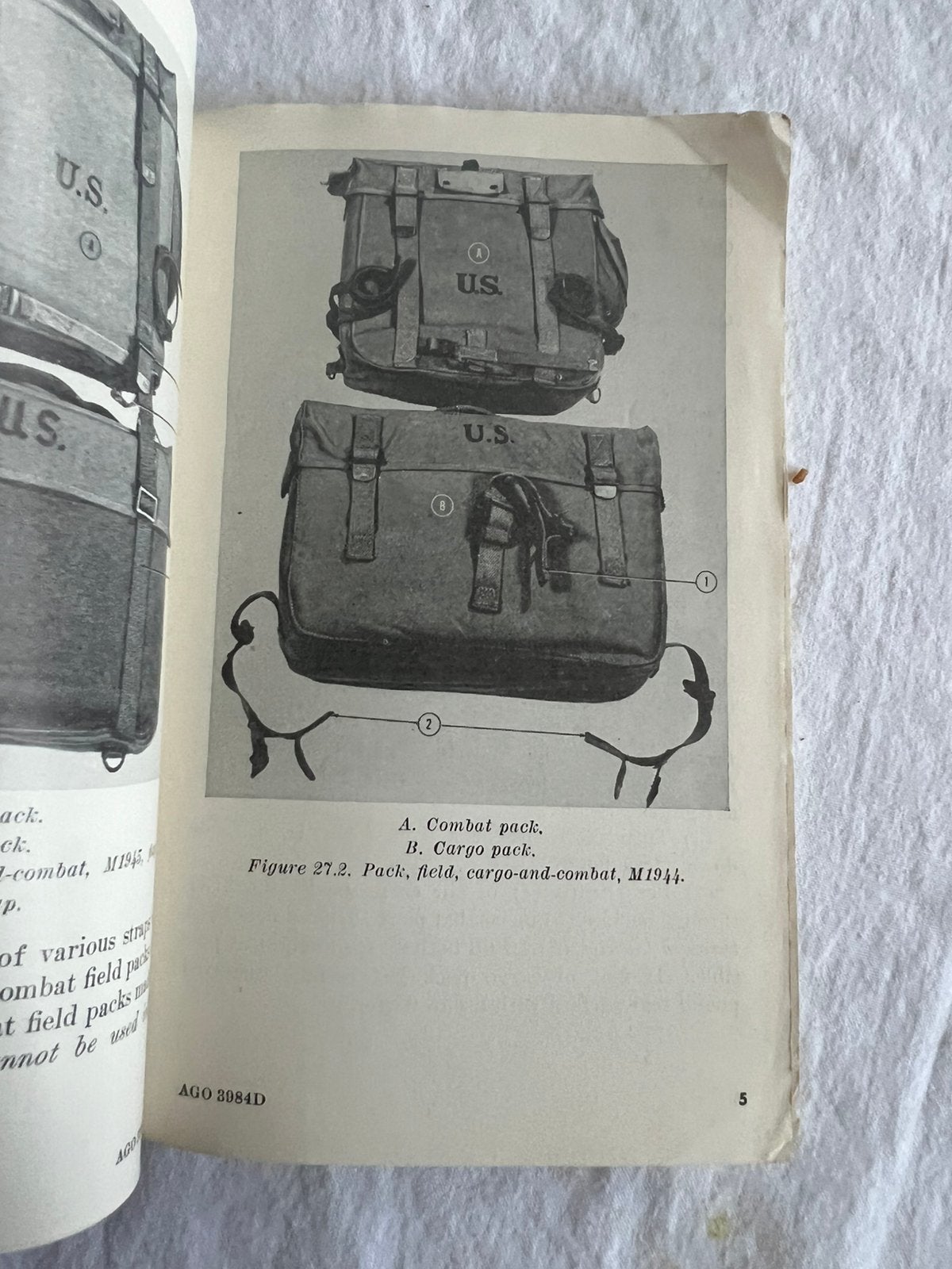 WO2 korea Amerikaans voorschrift musette schoen bedden, Amerika, Verzenden, Embleem of Badge