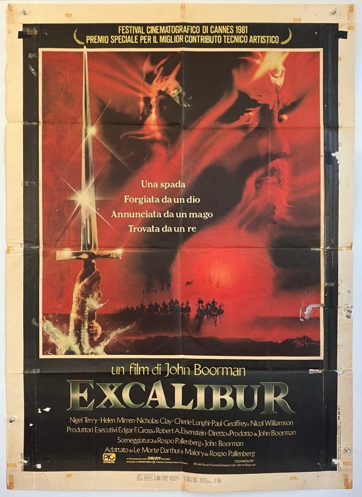 Excalibur (1981) - Originele filmposter, Ophalen of Verzenden, A1 t/m A3, Film en Tv, Rechthoekig Staand