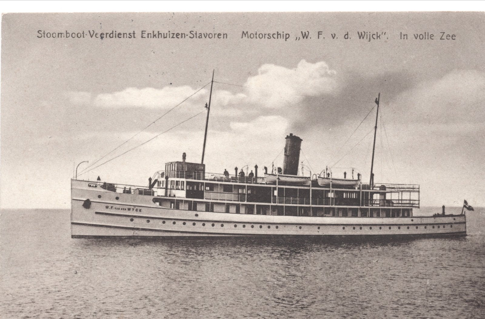 Stoomboot-Veerdienst Enkhuizen-Stavoren 'W.F. v.d. Wijck', Verzenden, 1920 tot 1940, Gelopen, Voertuig