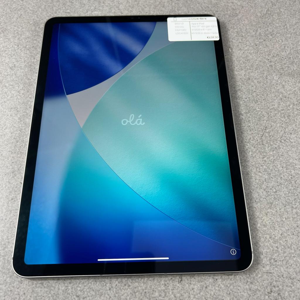 Apple Ipad Pro 4th gen | A2761 | 512GB | Wif+Sim | 407533, Computers en Software, Apple iPads, Gebruikt, Apple iPad, 11 inch, Ophalen of Verzenden