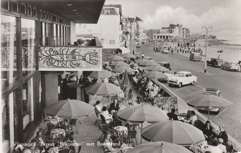 vlissingen- terras brittania, Ophalen of Verzenden, 1940 tot 1960, Zeeland