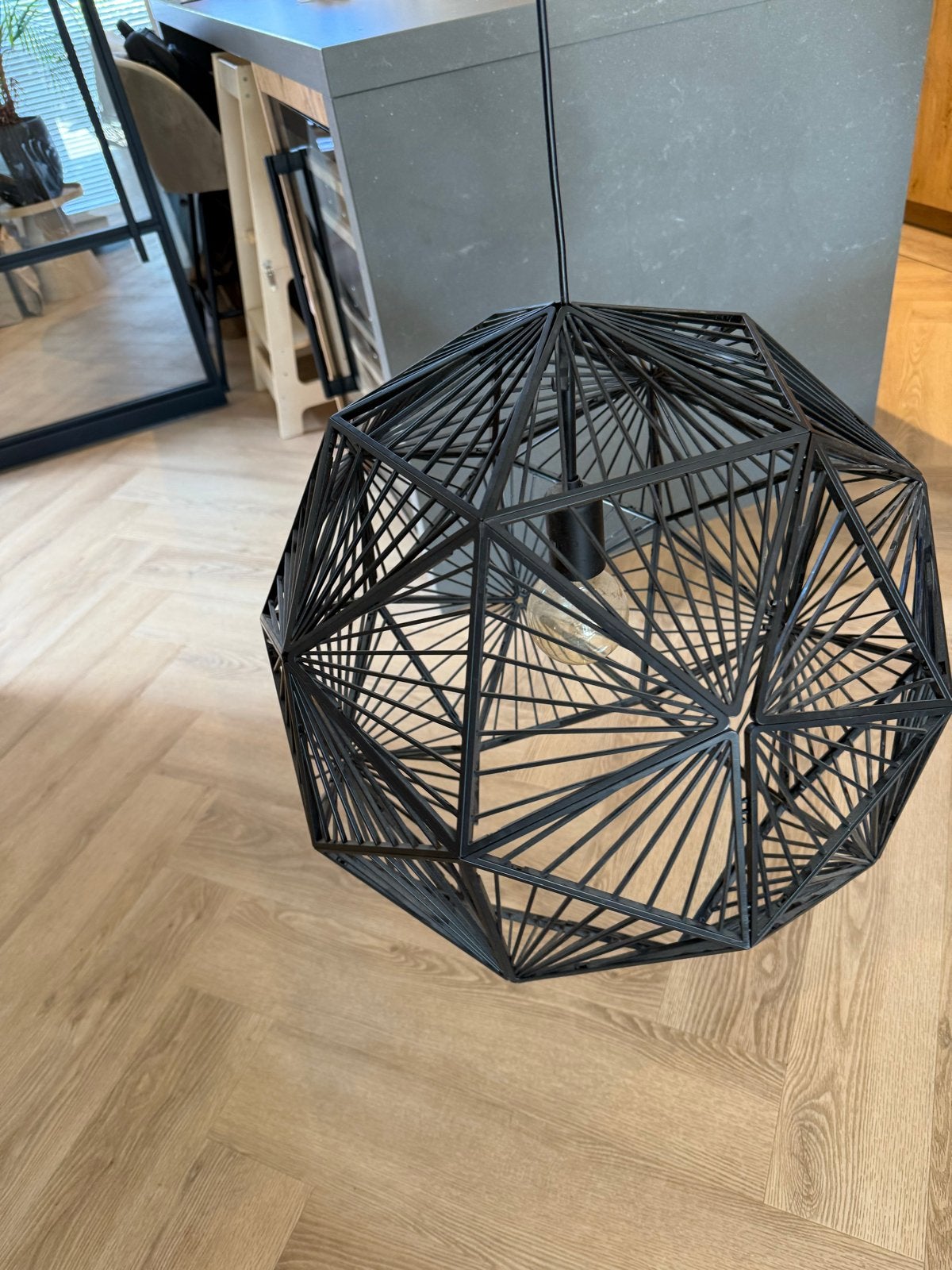 Philips mohair hanglamp zwart - Mooie lichteffecten, Huis en Inrichting, Lampen | Hanglampen, Ophalen, Zo goed als nieuw, Kunststof