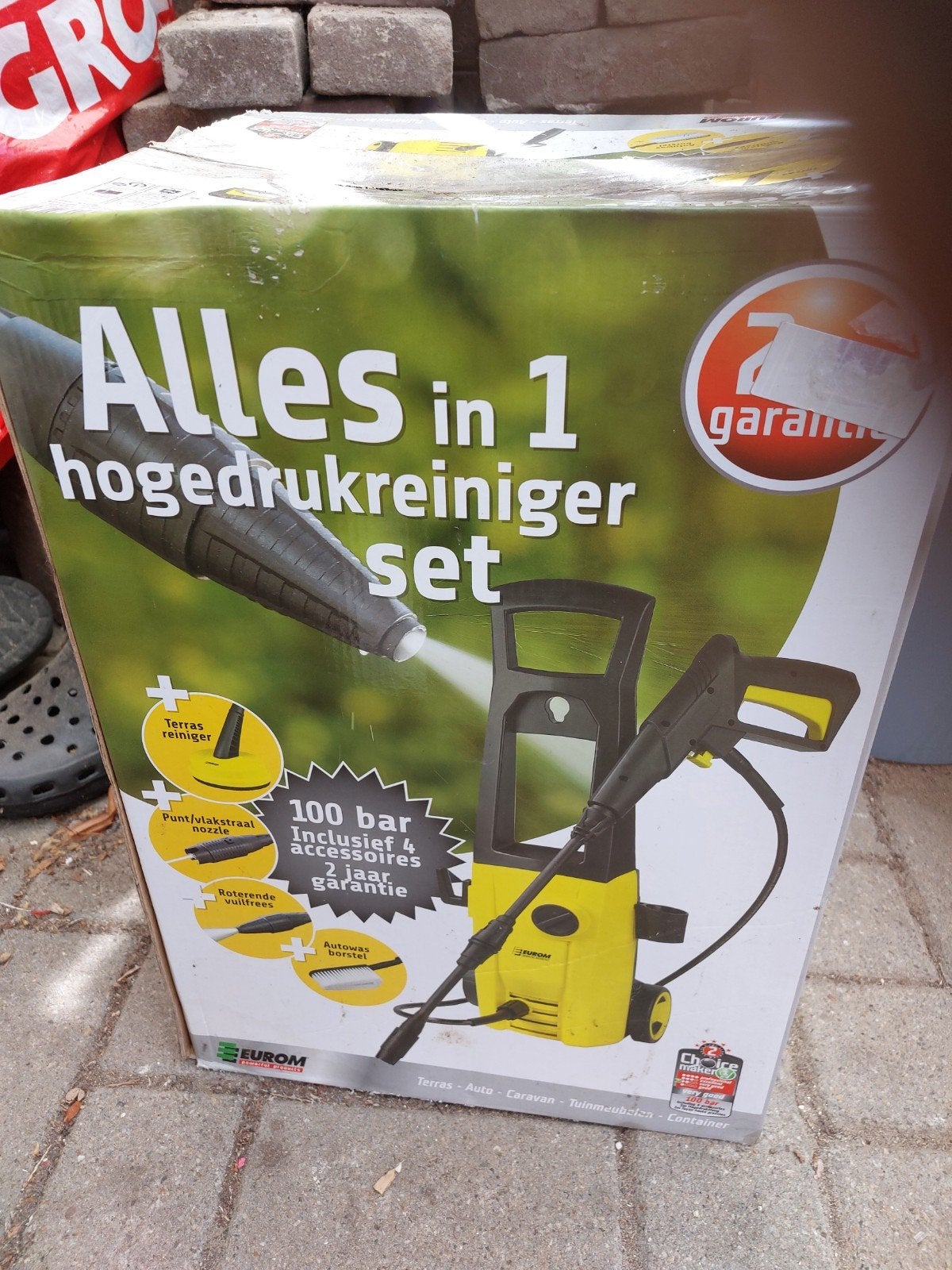 Nieuwe Eurom hogedrukreiniger set - 100 bar, 4 accessoires, Ophalen, Nieuw