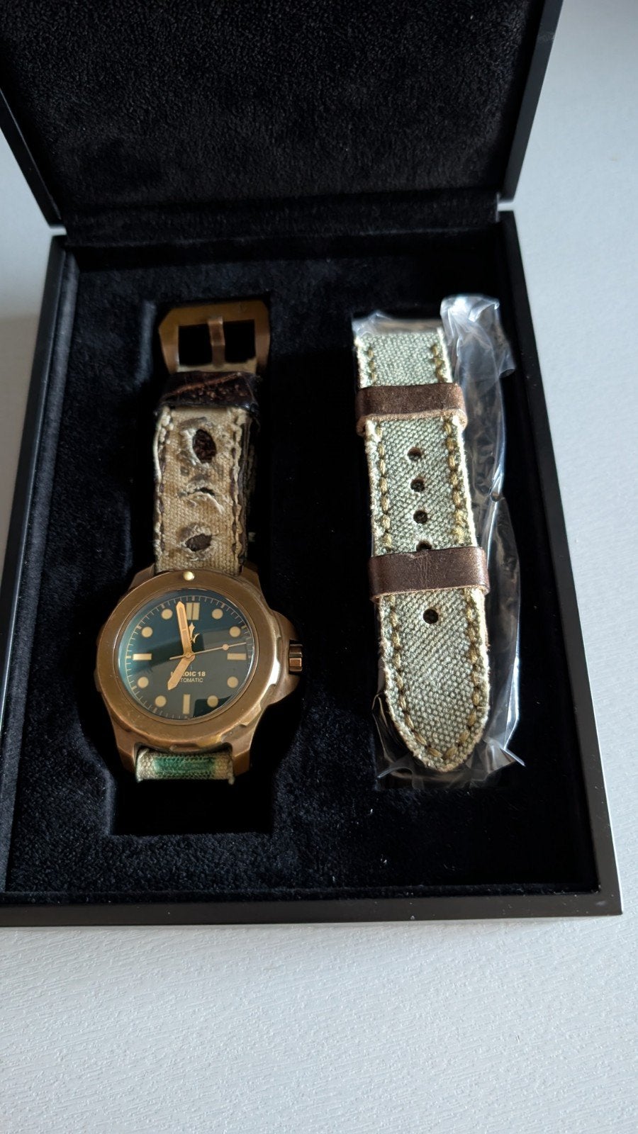 Mooi bronzen automatisch horloge Heroic 18, Overige merken, Overige materialen, Gebruikt, Polshorloge