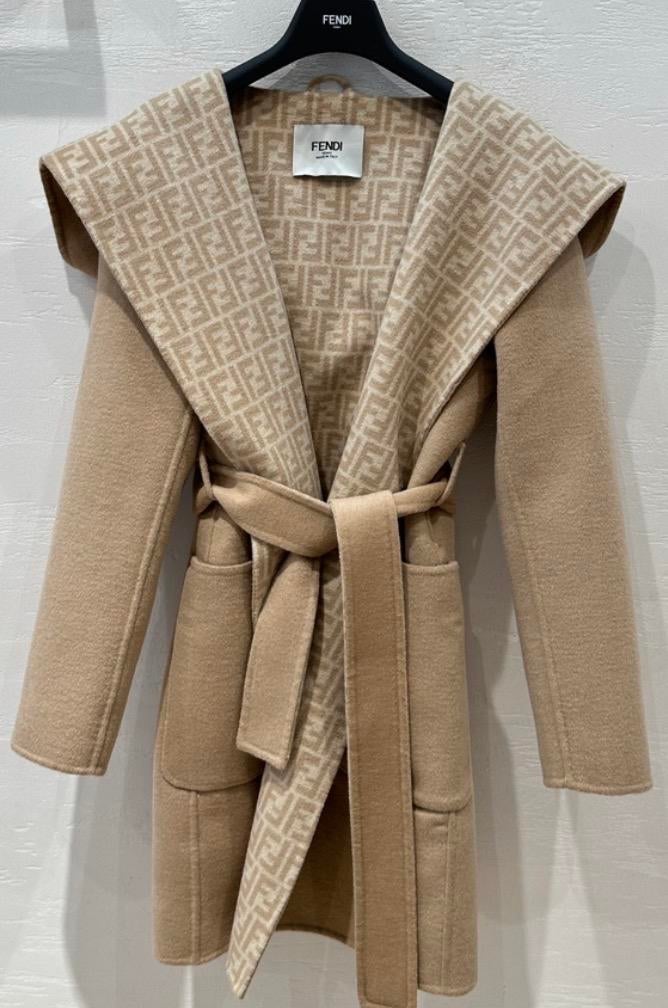 Fendi Vintage Wol Cashmere Jas Mantel Jacket, Ophalen of Verzenden, Zo goed als nieuw, Maat 38/40 (M), Beige
