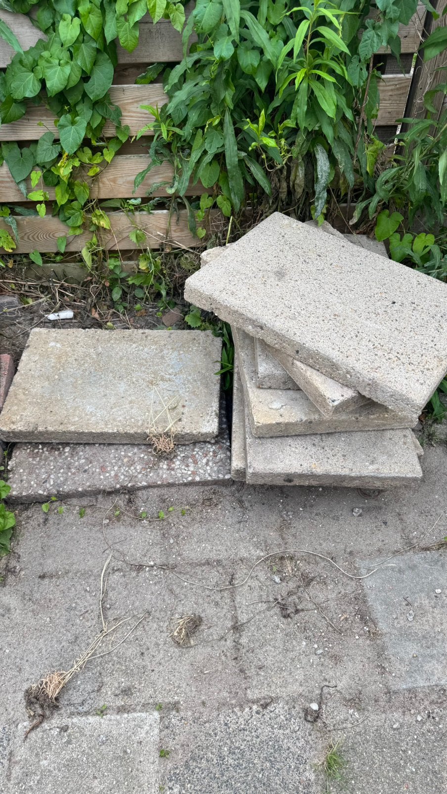 9 grindtegels 60x40 cm, Tuin en Terras, Tegels en Klinkers, Ophalen, Zo goed als nieuw, Beton, Terrastegels