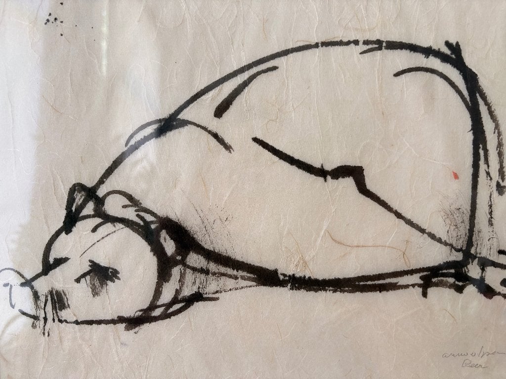Inkttekening Arno van Iperen, Antiek en Kunst, Kunst | Schilderijen | Abstract, Ophalen of Verzenden
