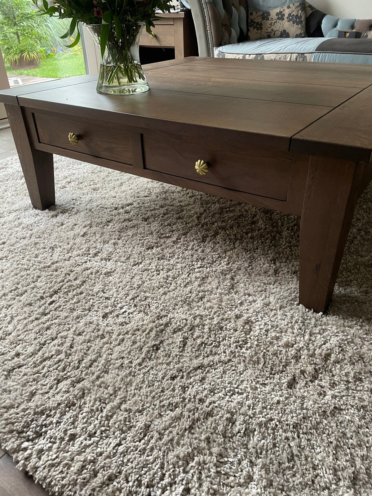 Vierkant synthetisch vloerkleed 230x230 cm, Ophalen, Beige, Vierkant, Zo goed als nieuw