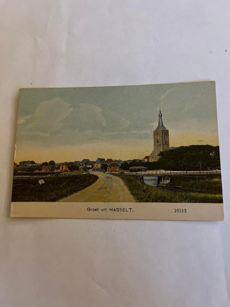 Oude Ansichtkaart: Groet uit Hasselt (Overijssel), Verzamelen, Ansichtkaarten | Nederland, Ophalen of Verzenden, Ongelopen, Overijssel