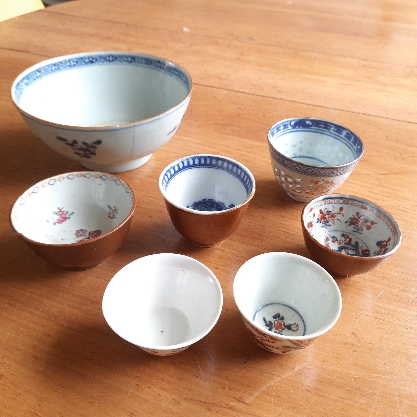Verzameling Chinees Porselein Kommetjes Deels Gerestaureerd, Antiek en Kunst, Verzenden
