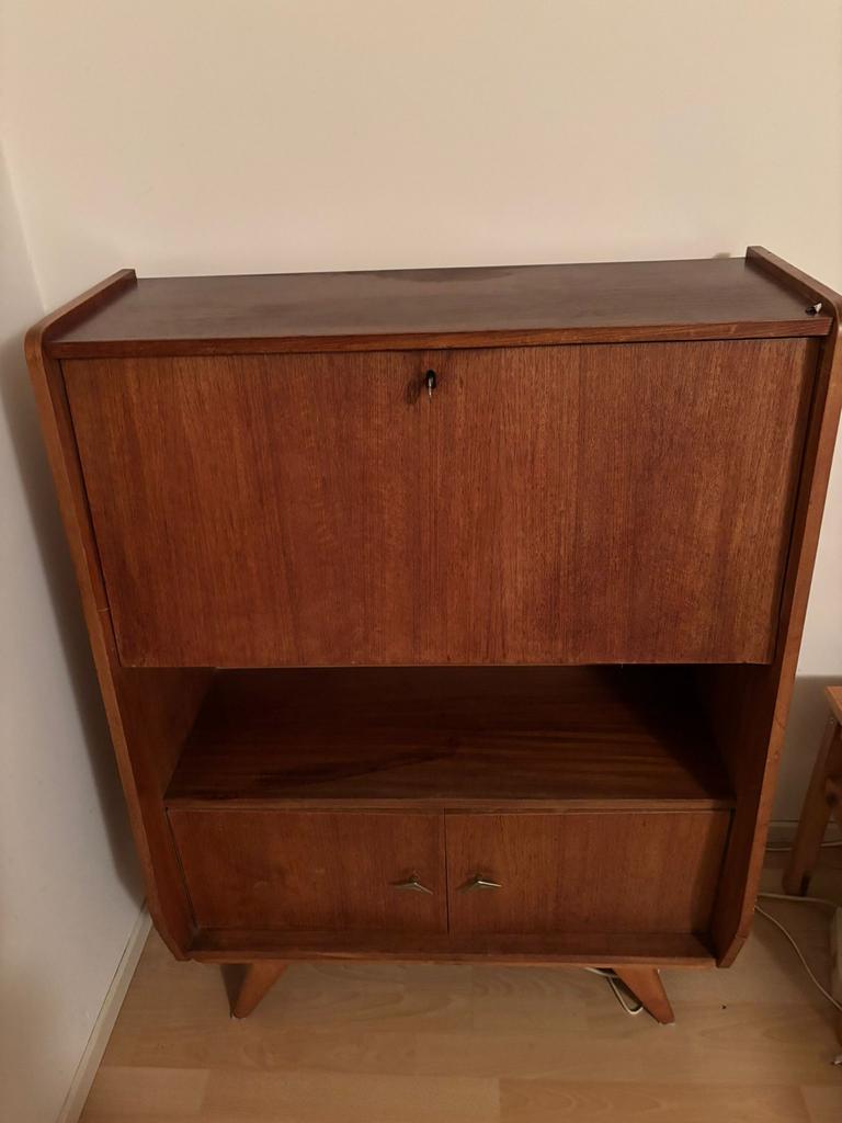 Vintage Kabinet / Secretaire - Jaren '60 Houten Meubel, Ophalen of Verzenden, Zo goed als nieuw