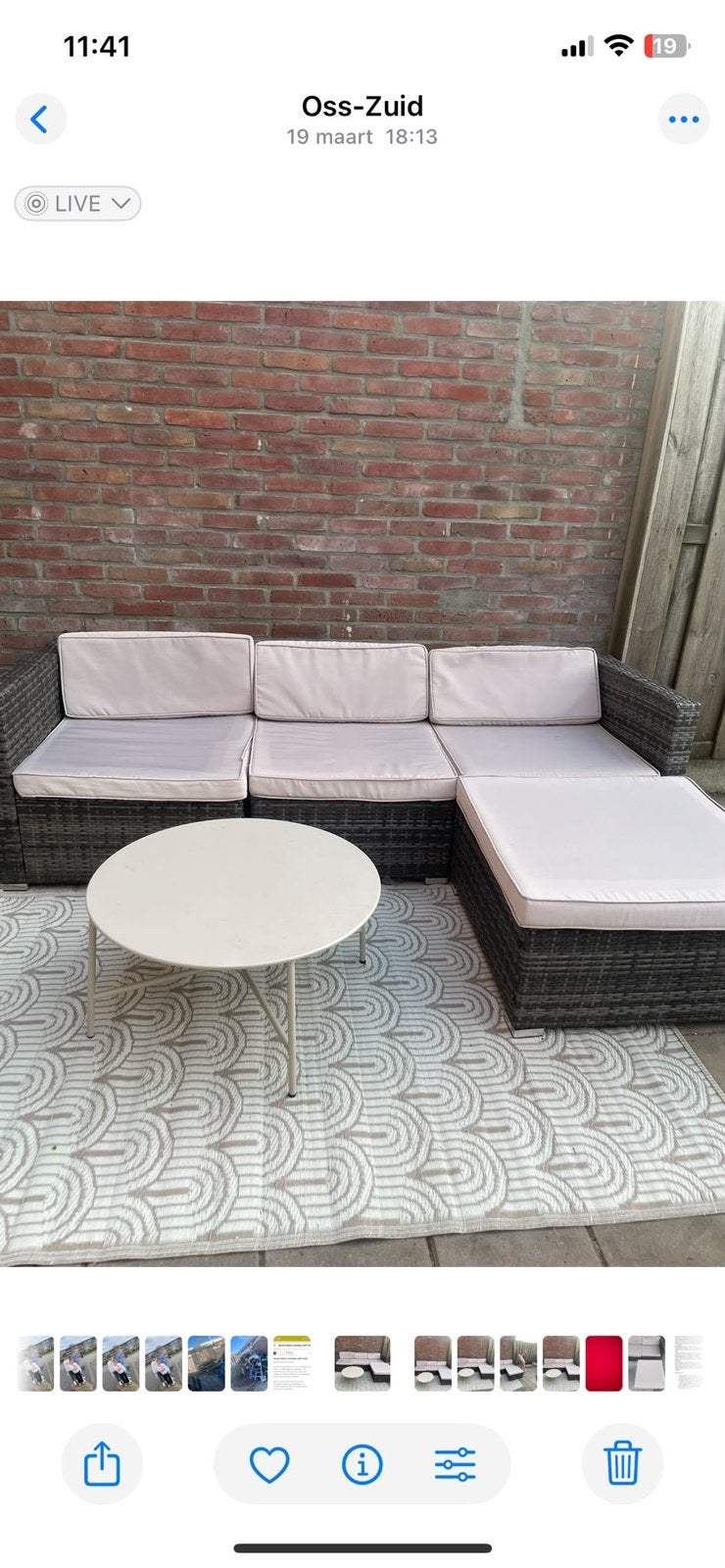 Loungeset met tafel, Tuin en Terras, Tuinsets en Loungesets, Ophalen, Zo goed als nieuw