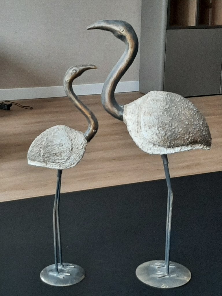2 leuke vogels als decoratie in de woonkamer z.g.a.n., Kunststof, Ophalen of Verzenden, Zo goed als nieuw, Modern