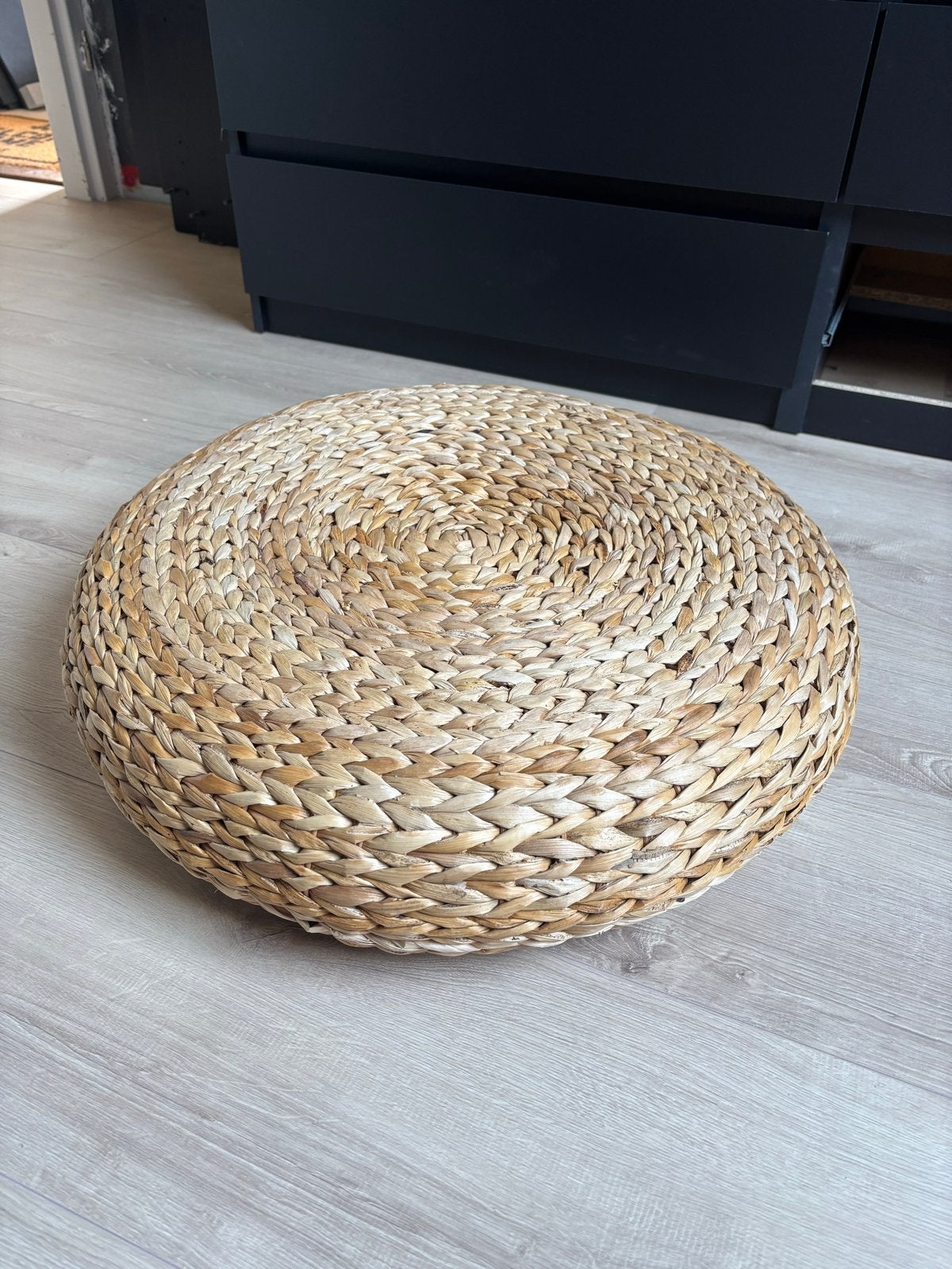 Ronde rieten poef/voetenbank IKEA, Ophalen, Rond, Nieuw, Riet of Rotan