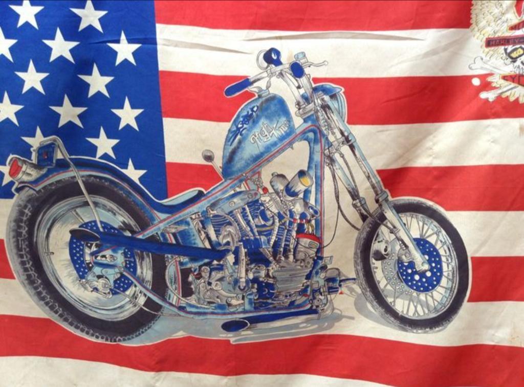 Originele Harley Davidson vlag met vlaggenstok, Ophalen of Verzenden, Zo goed als nieuw