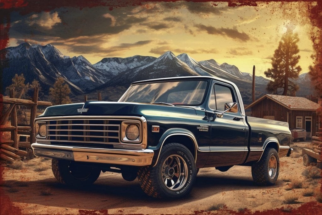 Wandbord, pick-up truck, metaal, deco, Ophalen of Verzenden, Nieuw, Metaal, Decoratieobject