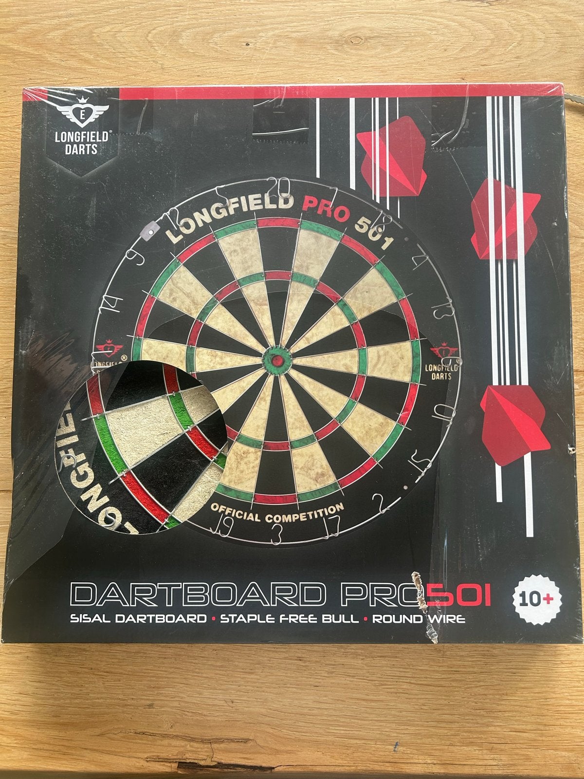 Longfield Pro 501 Sisal Dartbord - Nieuw in verpakking, Sport en Fitness, Darts, Ophalen of Verzenden, Nieuw, Dartbord