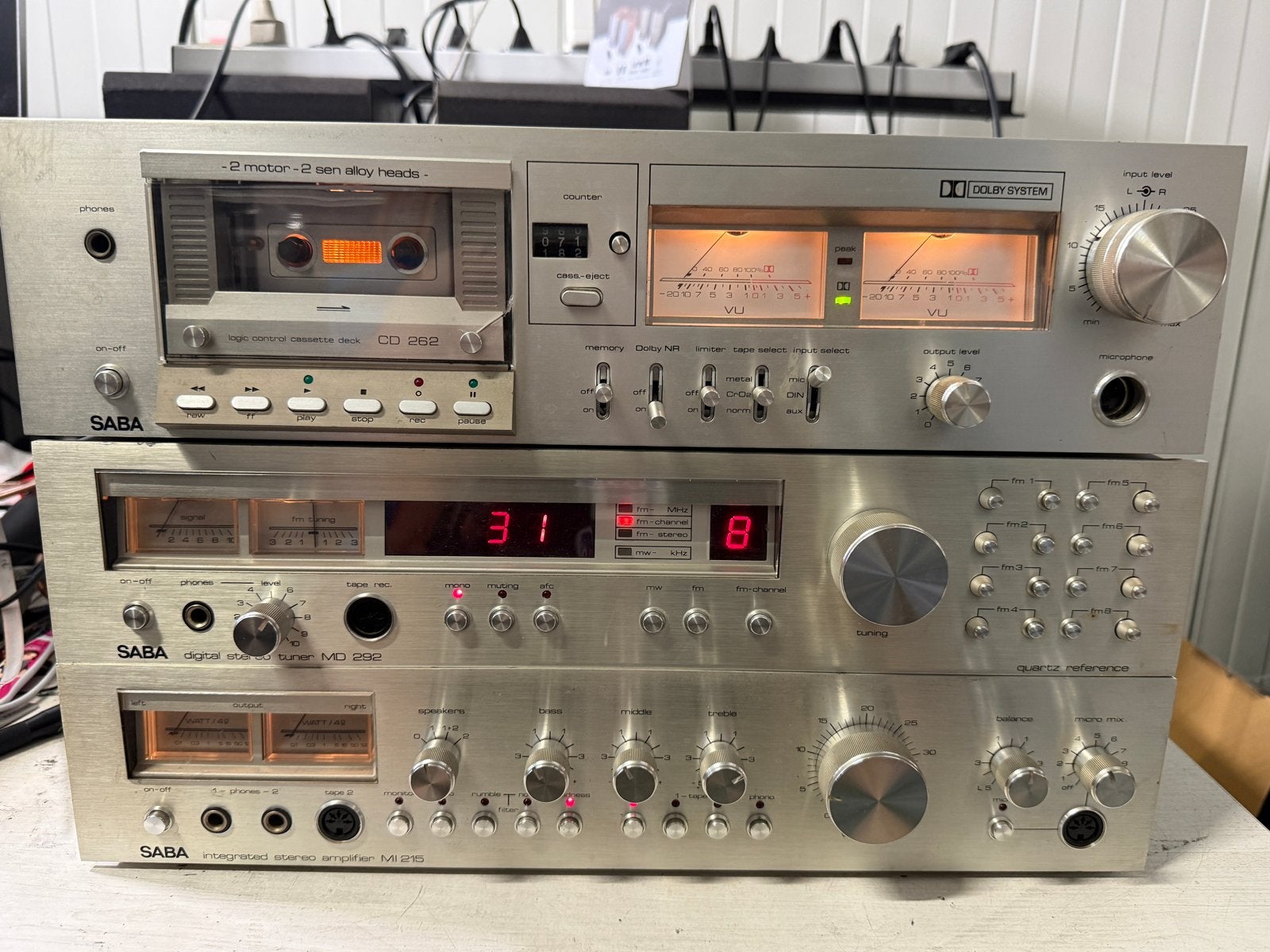 Saba stereo setje, Audio, Tv en Foto, Stereo-sets, Saba, Gebruikt, Cassettedeck, Losse componenten