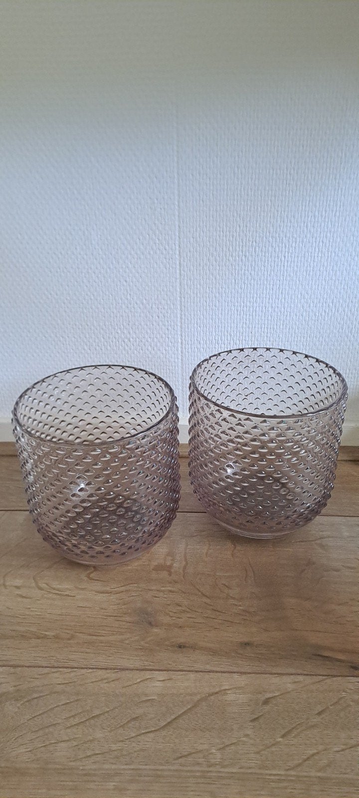 2 stuks glazen bloempot binnenpot kamerplant, Ophalen of Verzenden, Halfschaduw, Minder dan 100 cm
