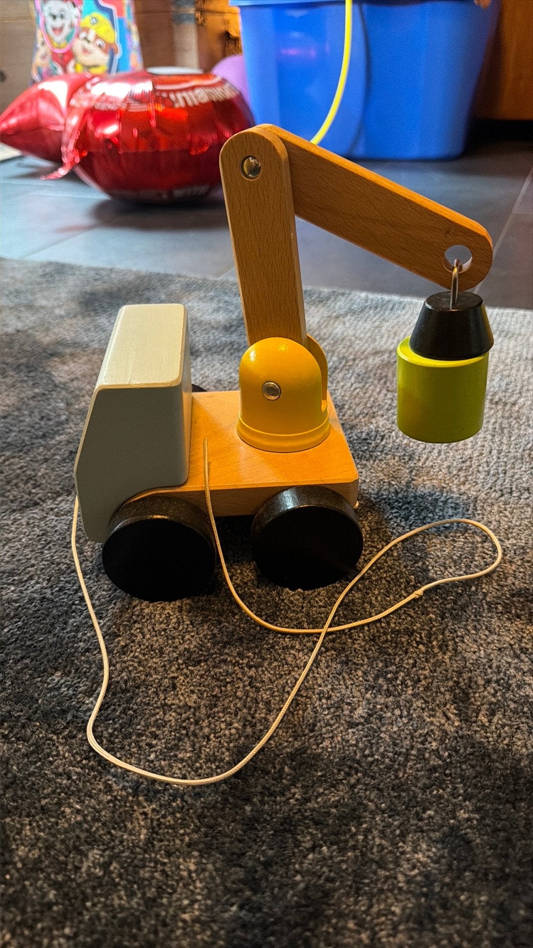 Houten hijskraan, Kinderen en Baby's, Speelgoed | Houten speelgoed, Ophalen, Zo goed als nieuw