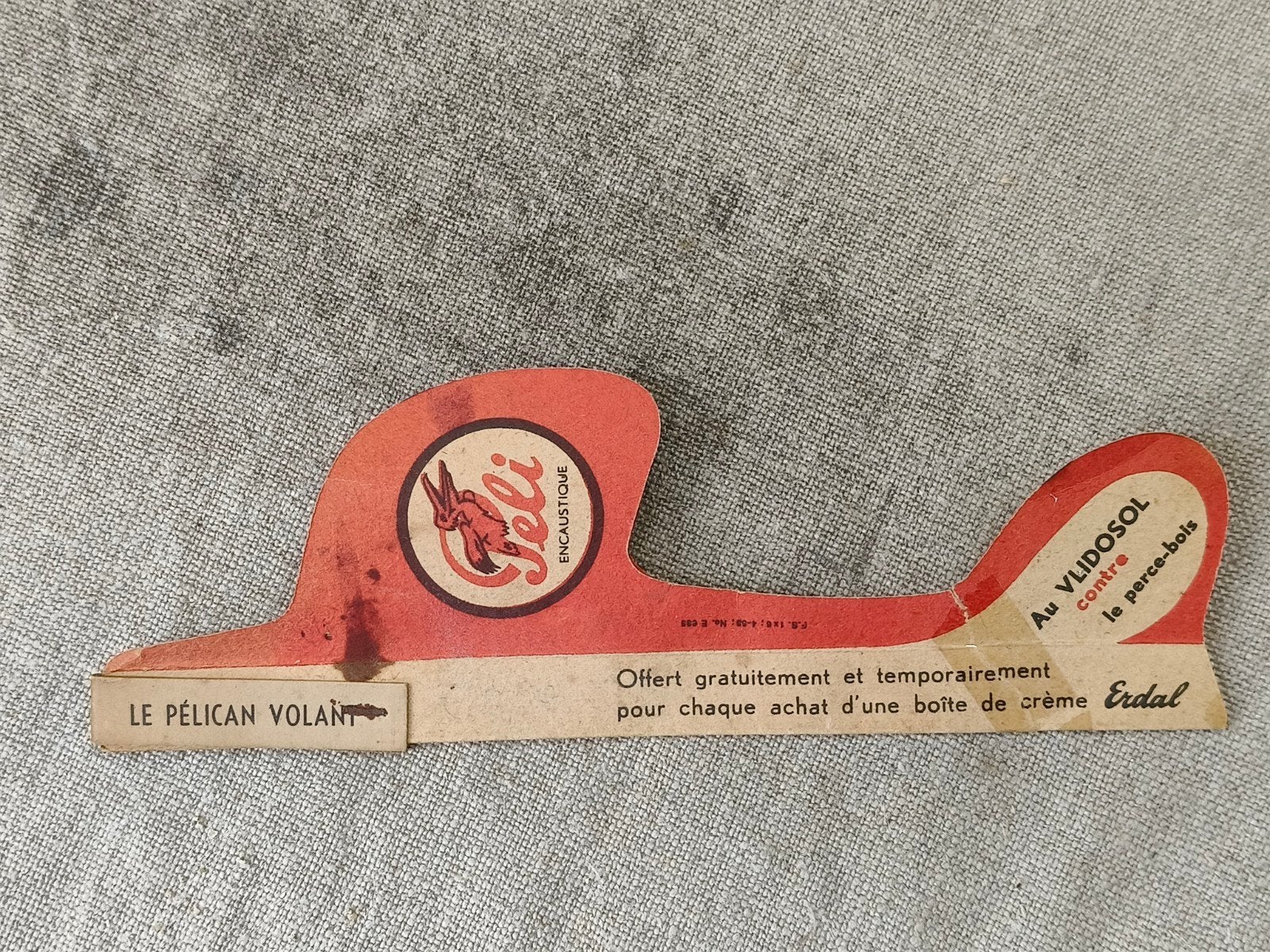 oud Peli, Erdal reclame vliegtuigje, Ophalen of Verzenden, Gebruikt, Overige typen