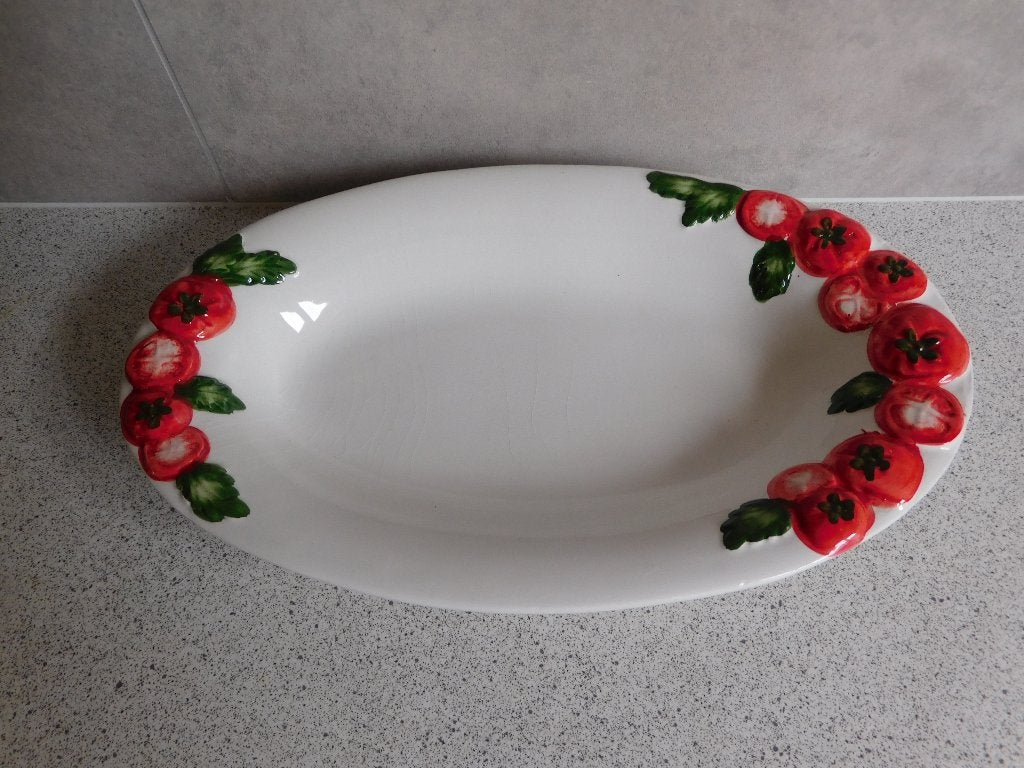 Schaal 32x20 cm. Pomodori 🍅 Tomaat Made in Italy, Overige merken, Keramiek, Ophalen of Verzenden, Overige stijlen