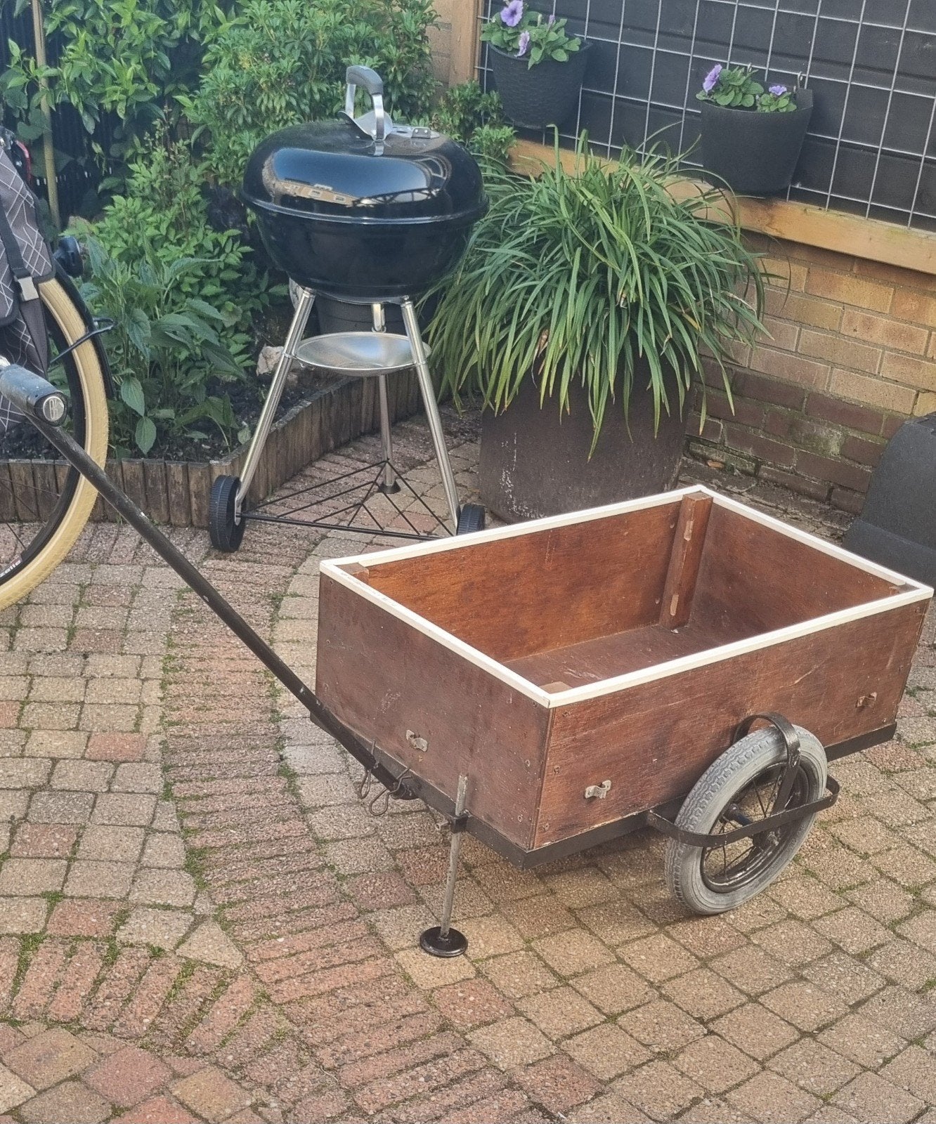 Houten kar op luchtbanden., Fietsen en Brommers, Ophalen, Gebruikt, Overige typen