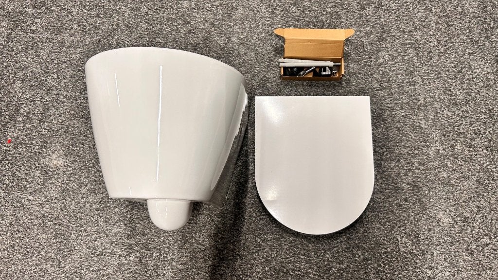 Toilet Laufen Kartell spoelrandloos, Ophalen, Overige typen, Zo goed als nieuw, Wit