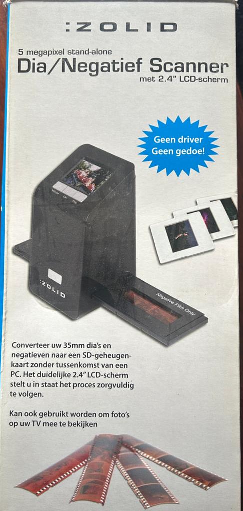 Zolid Dia Negatief scanner in nieuwstaat, Computers en Software, Scanners, Ophalen, Zo goed als nieuw