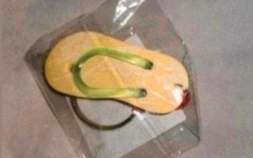 Sleutelhanger teenslipper. Groen. Nieuw, Ophalen of Verzenden, Nieuw