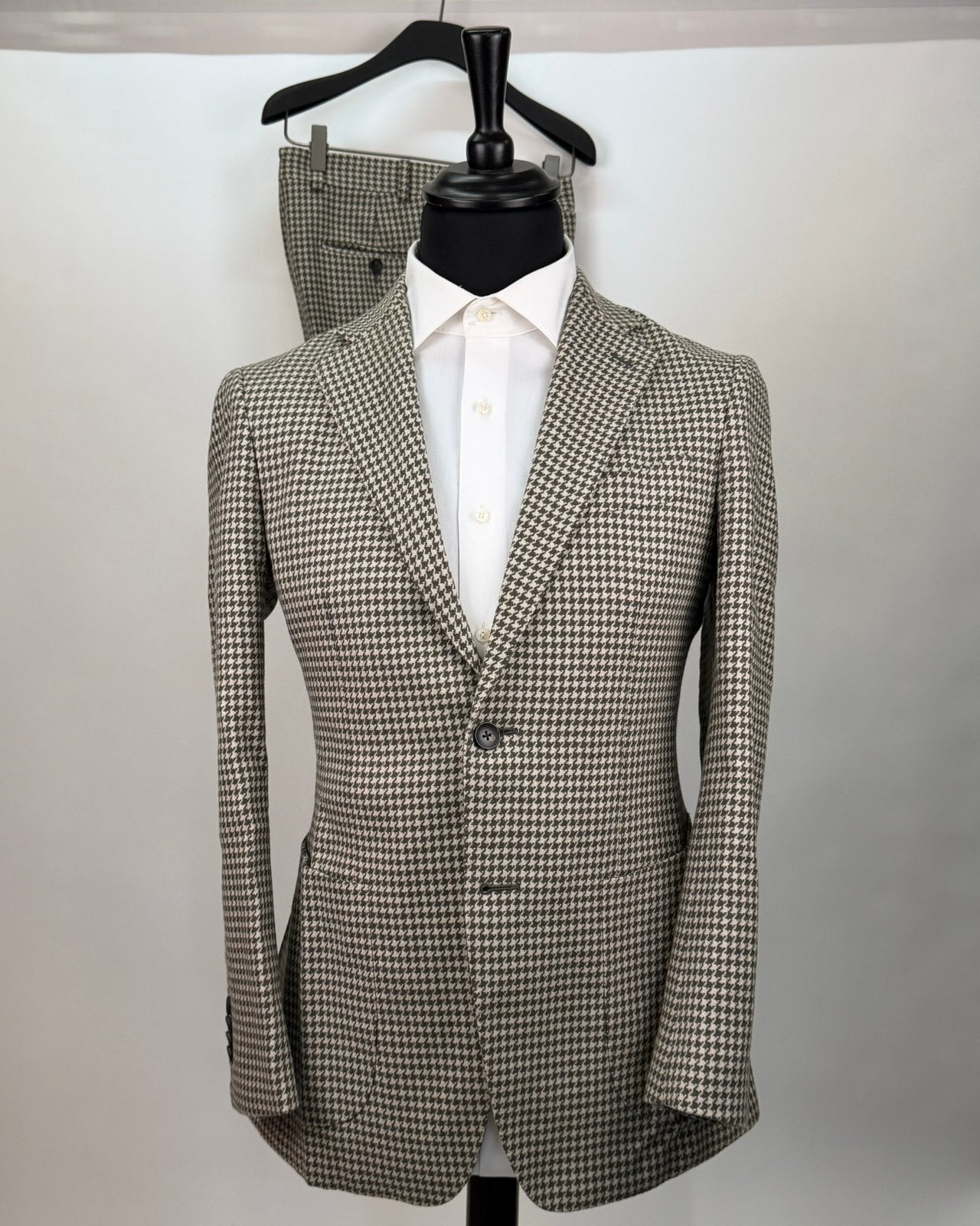 Green houndstooth suitsupply suit 48, Ophalen of Verzenden, Zo goed als nieuw, Maat 48/50 (M), Groen