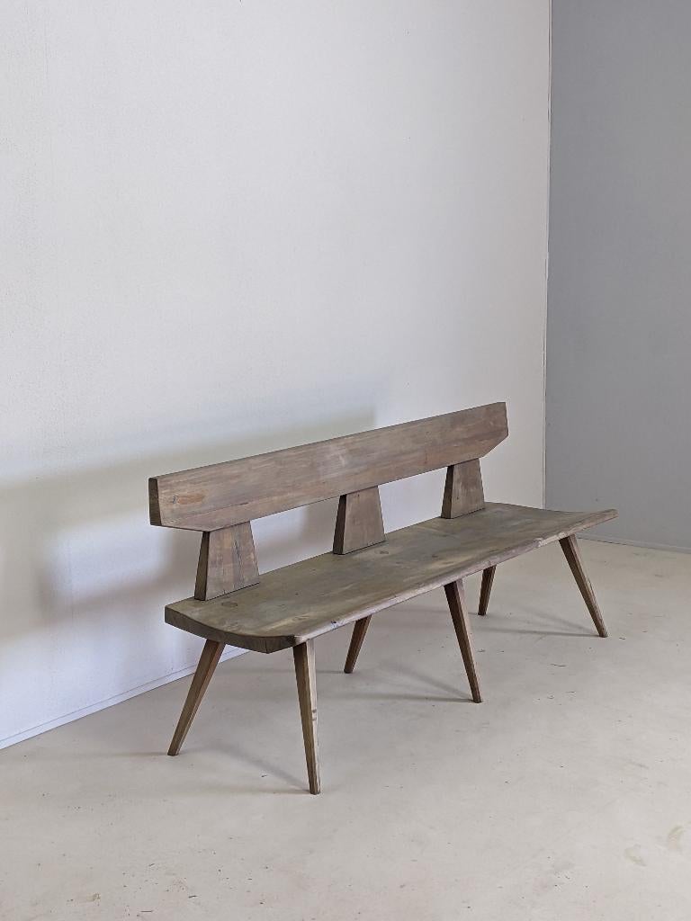 Opknapper! Houten bank, Deens Vintage, Ophalen, Gebruikt, Minder dan 75 cm, 150 tot 200 cm