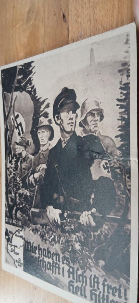 Zeldzame Duitse WOII propagand ansichtkaart, Ophalen of Verzenden, Landmacht, Duitsland, Foto of Poster
