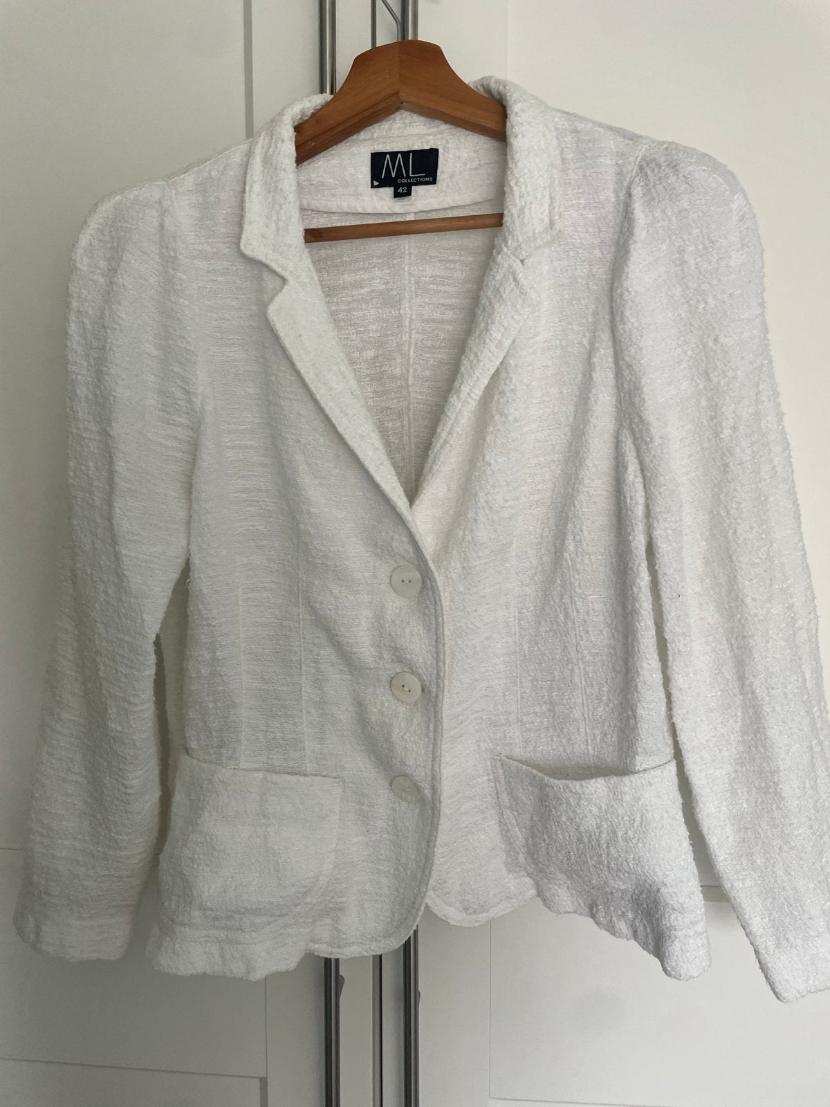 ML Collections Witte bkazer: jasje Maat 42, Kleding | Dames, Wit, Maat 42/44 (L), Ophalen of Verzenden, Zo goed als nieuw
