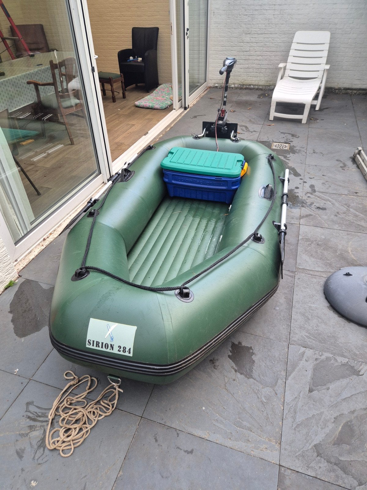 Sirion 284 met elektrische motor rubberboot/opblaasboot, Ophalen, Gebruikt