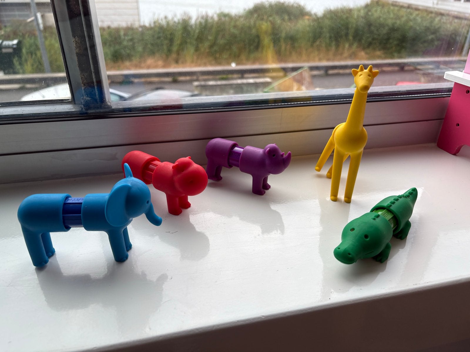 Leuke dieren set - Olifant, Nijlpaard, Neushoorn, Kro, Ophalen, Gebruikt, Jongen of Meisje