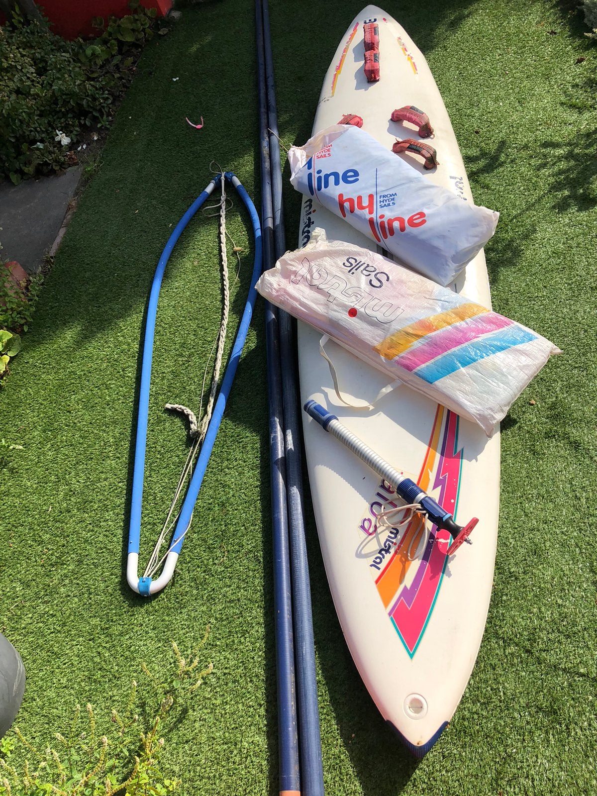 Retro surfplank, Watersport en Boten, 250 tot 300 cm, Gebruikt, Met mast, 6.5 m² tot 8 m²