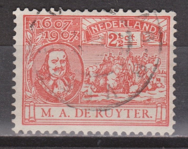 NVPH 89 gebruikt de Ruyter 1907 OUD NEDERLAND p/stuk, Ophalen of Verzenden, T/m 1940, Gestempeld