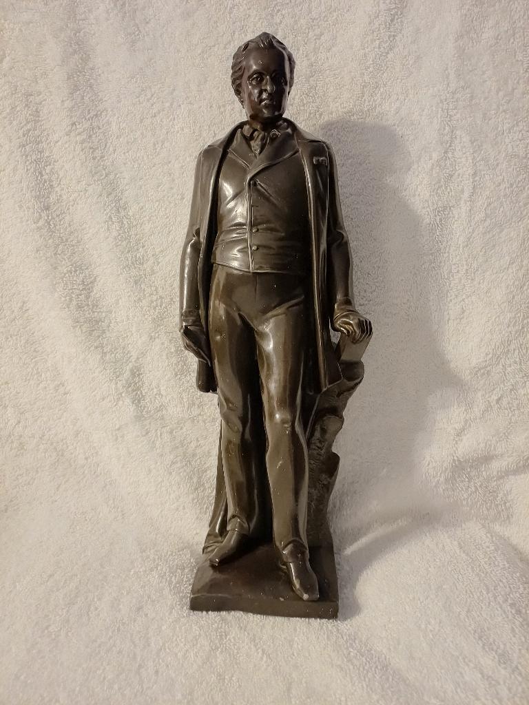 Beeldje van de dichter Hendrik Tollens, Antiek en Kunst, Ophalen, 20 - 50 cm, Beeld, Overige stijlen