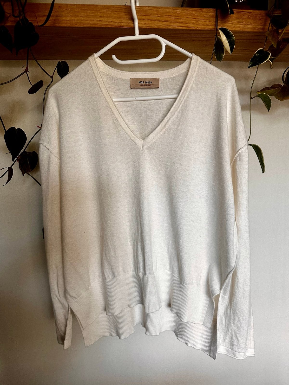 Mos Mosh V-hals trui maat S - Crème, Kleding | Dames, Ophalen of Verzenden, Zo goed als nieuw, Maat 36 (S), Beige