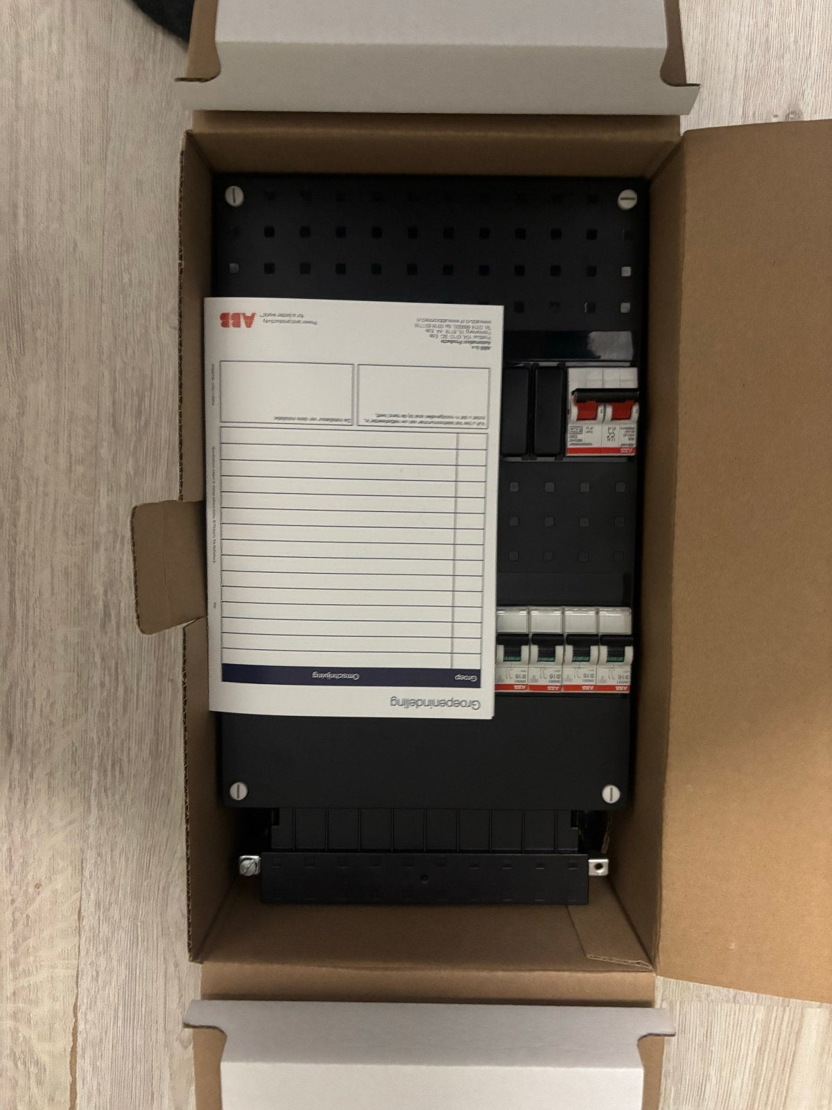 ABB Groepenkast met aardlekschakelaars en automaten, Doe-het-zelf en Verbouw, Elektra en Kabels, Ophalen of Verzenden, Nieuw, Overige typen