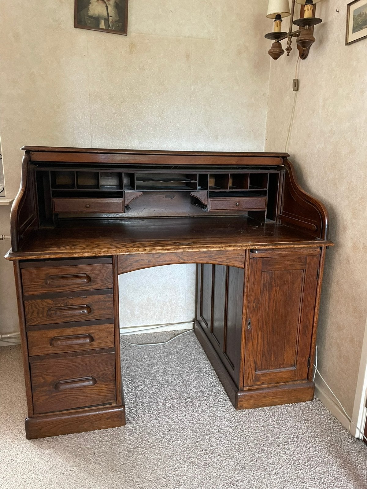 Bureau hout secretaire, Antiek en Kunst, Ophalen